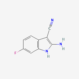 2-amino-6-fluoro-1H-indole-3-carbonitrile