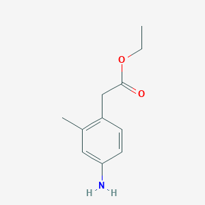 molecular formula C11H15NO2 B1380477 Benzeneacetic acid, 4-amino-2-methyl-, ethyl ester CAS No. 50712-55-5