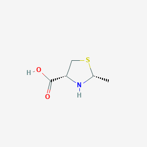 molecular formula C5H9NO2S B13804792 4-Thiazolidinecarboxylic acid, 2-methyl-, (2R,4R)- 