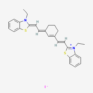 3-Ethyl-2-[(E)-2-(3-((E)-2-[3-ethyl-1,3-benzothiazol-2(3H)-ylidene]ethylidene)-1-cyclohexen-1-YL)ethenyl]-1,3-benzothiazol-3-ium iodide