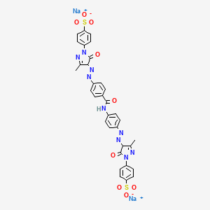 Benzenesulfonic acid, 4-(4-((4-((4-((4,5-dihydro-3-methyl-5-oxo-1-(4-sulfophenyl)-1H-pyrazol-4-yl)azo)benzoyl)amino)phenyl)azo)-4,5-dihydro-3-methyl-5-oxo-1H-pyrazol-1-yl)-, disodium salt