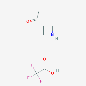 molecular formula C7H10F3NO3 B1380485 1-Azetidin-3-yl-ethanone TFA CAS No. 1309208-83-0