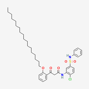 Benzenepropanamide, N-(2-chloro-5-((phenylamino)sulfonyl)phenyl)-2-(octadecyloxy)-beta-oxo-