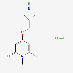 molecular formula C11H17ClN2O2 B1380488 4-(azetidin-3-ylmethoxy)-1,6-dimethylpyridin-2(1H)-one hydrochloride CAS No. 1824063-79-7