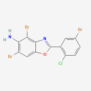 molecular formula C13H6Br3ClN2O B13804897 4,6-Dibromo-2-(5-bromo-2-chlorophenyl)-1,3-benzoxazol-5-amine CAS No. 637303-18-5