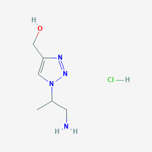 molecular formula C6H13ClN4O B1380491 (1-(1-aminopropan-2-yl)-1H-1,2,3-triazol-4-yl)methanol hydrochloride CAS No. 1824049-24-2