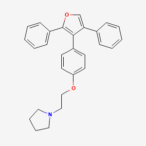 Pyrrolidine, 1-(2-(p-(2,4-diphenyl-3-furyl)phenoxy)ethyl)-