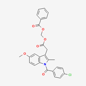 1H-Indole-3-acetic acid, 1-(p-chlorobenzoyl)-5-methoxy-2-methyl-, (benzoyloxy)methyl ester