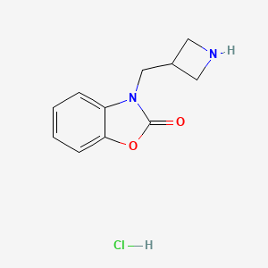 molecular formula C11H13ClN2O2 B1380507 3-(氮杂环丁-3-基甲基)苯并[d]噁唑-2(3H)-酮盐酸盐 CAS No. 1864054-36-3