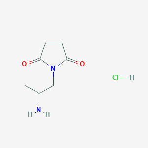 molecular formula C7H13ClN2O2 B1380508 1-(2-Aminopropyl)pyrrolidine-2,5-dione hydrochloride CAS No. 1864053-82-6