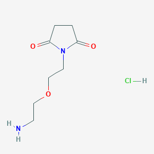 molecular formula C8H15ClN2O3 B1380509 1-(2-(2-Aminoethoxy)ethyl)pyrrolidine-2,5-dione hydrochloride CAS No. 1864056-15-4