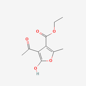 3-Furancarboxylic acid, 4,5-dihydro-4-(1-hydroxyethylidene)-2-methyl-5-oxo-, ethyl ester