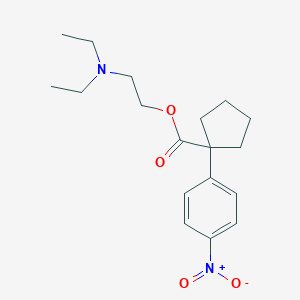 molecular formula C18H26N2O4 B138051 Cyclopentanecarboxylic acid, 1-(4-nitrophenyl)-, 2-(diethylamino)ethyl ester CAS No. 135569-16-3