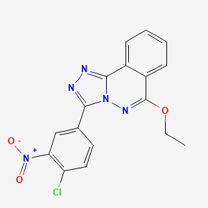 molecular formula C17H12ClN5O3 B13805107 1,2,4-Triazolo(3,4-a)phthalazine, 3-(4-chloro-3-nitrophenyl)-6-ethoxy- CAS No. 87540-47-4