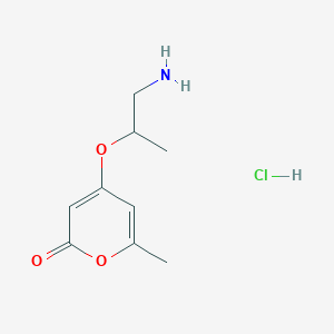 4-((1-aminopropan-2-yl)oxy)-6-methyl-2H-pyran-2-one hydrochloride