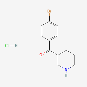 molecular formula C12H15BrClNO B1380516 (4-Bromophenyl)(piperidin-3-yl)methanone hydrochloride CAS No. 1864057-78-2