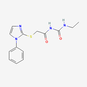 Urea, 1-ethyl-3-((1-phenylimidazol-2-ylthio)acetyl)-