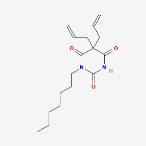 molecular formula C17H26N2O3 B13805188 Barbituric acid, 5,5-diallyl-1-heptyl- CAS No. 66940-75-8