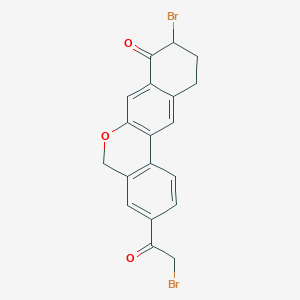 molecular formula C19H14Br2O3 B1380539 9-bromo-3-(2-bromoacetyl)-10,11-dihydro-5H-dibenzo[c,g]chromen-8(9H)-one CAS No. 1438383-89-1
