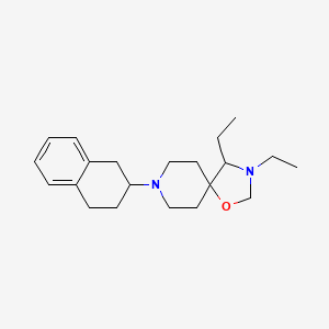 molecular formula C21H32N2O B13805524 Spiro(oxazolidine-5,4'-piperidine), 3,4-diethyl-1'-(1,2,3,4-tetrahydro-2-naphthyl)- CAS No. 52109-31-6