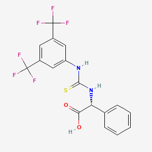 molecular formula C17H12F6N2O2S B13805569 (R)-2-(3-(3,5-bis(trifluoromethyl)phenyl)thioureido)-2-phenylacetic acid 