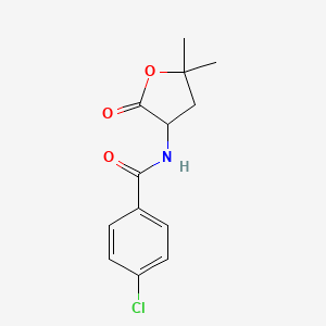 molecular formula C13H14ClNO3 B13805577 p-Chloro-N-(5,5-dimethyl-2-oxotetrahydro-3-furyl)benzamide CAS No. 77694-28-1