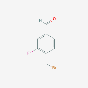 molecular formula C8H6BrFO B1380584 4-(Bromomethyl)-3-fluorobenzaldehyde CAS No. 1416980-24-9