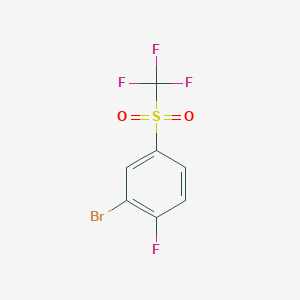 molecular formula C7H3BrF4O2S B1380591 2-Bromo-1-fluoro-4-(trifluoromethylsulfonyl)benzene CAS No. 1446236-12-9