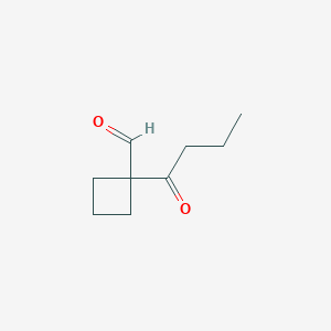 Cyclobutanecarboxaldehyde, 1-(1-oxobutyl)-