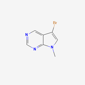 molecular formula C7H6BrN3 B1380602 5-bromo-7-methyl-7H-pyrrolo[2,3-d]pyrimidine CAS No. 1638761-56-4