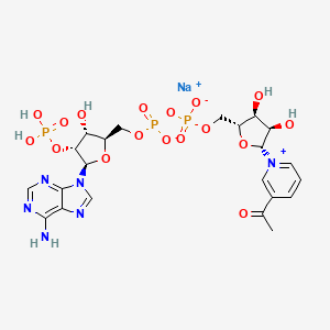 sodium;[[(2R,3S,4R,5R)-5-(3-acetylpyridin-1-ium-1-yl)-3,4-dihydroxyoxolan-2-yl]methoxy-oxidophosphoryl] [(2R,3R,4R,5R)-5-(6-aminopurin-9-yl)-3-hydroxy-4-phosphonooxyoxolan-2-yl]methyl phosphate