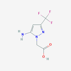 molecular formula C6H6F3N3O2 B1380630 2-(5-amino-3-(trifluoromethyl)-1H-pyrazol-1-yl)acetic acid CAS No. 1706450-44-3