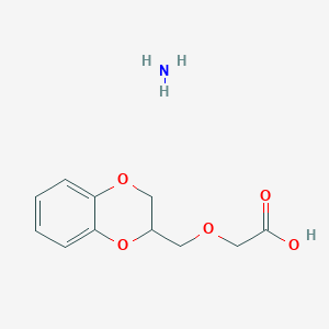 molecular formula C11H15NO5 B1380639 Azane;2-(2,3-dihydro-1,4-benzodioxin-3-ylmethoxy)acetic acid CAS No. 1063629-97-9