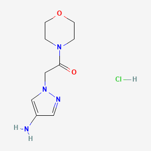 molecular formula C9H15ClN4O2 B1380653 1-(2-Morpholin-4-yl-2-oxoethyl)-1H-pyrazol-4-amine hydrochloride CAS No. 1431967-90-6