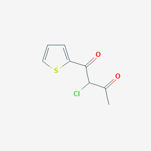 molecular formula C8H7ClO2S B13806601 2-Chloro-1-(thiophen-2-yl)butane-1,3-dione CAS No. 64777-28-2