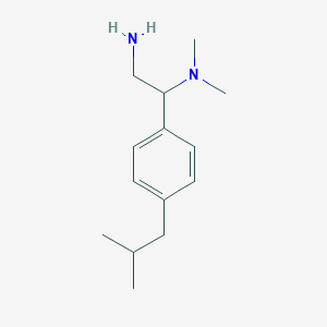 molecular formula C14H24N2 B1380661 {2-氨基-1-[4-(2-甲基丙基)苯基]乙基}二甲胺 CAS No. 1465573-99-2