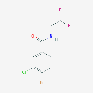 molecular formula C9H7BrClF2NO B1380671 4-溴-3-氯-N-(2,2-二氟乙基)苯甲酰胺 CAS No. 1548628-25-6