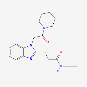 N-tert-butyl-2-[1-(2-oxo-2-piperidin-1-ylethyl)benzimidazol-2-yl]sulfanylacetamide