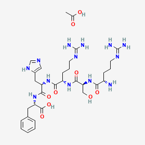 molecular formula C32H51N13O9 B13806772 H-Arg-Ser-Arg-His-Phe-OH 