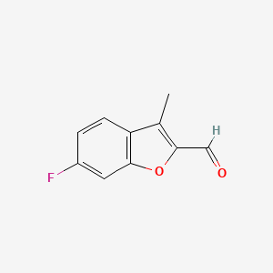 molecular formula C10H7FO2 B1380680 6-氟-3-甲基-1-苯并呋喃-2-甲醛 CAS No. 1186541-44-5