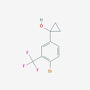 molecular formula C10H8BrF3O B1380685 1-[4-Bromo-3-(trifluoromethyl)phenyl]cyclopropan-1-ol CAS No. 1539874-03-7
