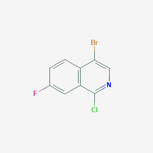 molecular formula C9H4BrClFN B1380691 4-Bromo-1-chloro-7-fluoroisoquinoline CAS No. 1369199-73-4