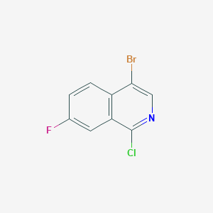 molecular formula C9H4BrClFN B1380691 4-ブロモ-1-クロロ-7-フルオロイソキノリン CAS No. 1369199-73-4