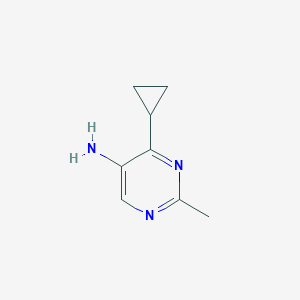 molecular formula C8H11N3 B1380700 4-Cyclopropyl-2-methylpyrimidin-5-amine CAS No. 1368136-90-6