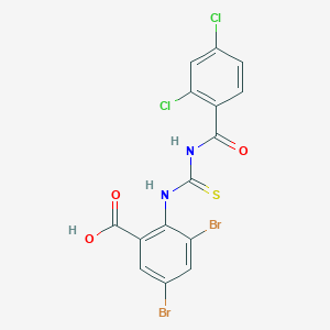 3,5-Dibromo-2-[(2,4-dichlorobenzoyl)carbamothioylamino]benzoic acid