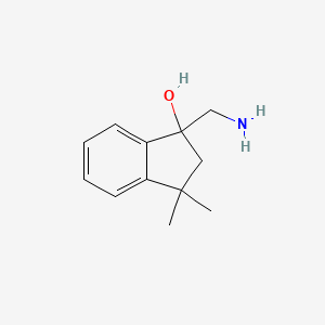 molecular formula C12H17NO B1380709 1-(氨甲基)-3,3-二甲基-2H-茚满-1-醇 CAS No. 1226174-62-4