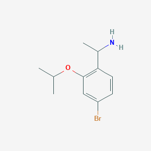 molecular formula C11H16BrNO B1380714 1-(4-Bromo-2-isopropoxyphenyl)ethylamine CAS No. 1550986-96-3