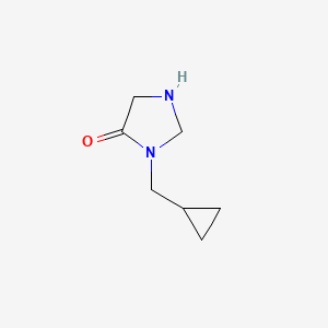 molecular formula C7H12N2O B1380715 3-(Cyclopropylmethyl)imidazolidin-4-one CAS No. 1549227-02-2