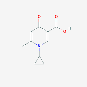 molecular formula C10H11NO3 B1380719 1-Cyclopropyl-6-methyl-4-oxo-1,4-dihydropyridine-3-carboxylic acid CAS No. 1516571-42-8
