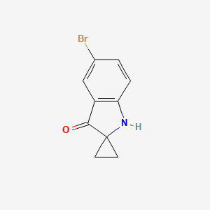 molecular formula C10H8BrNO B1380720 5'-溴-1',3'-二氢螺[环丙烷-1,2'-吲哚]-3'-酮 CAS No. 1369235-73-3